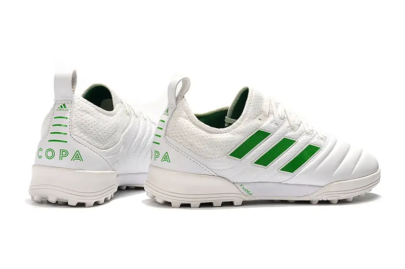 Adidas Copa 19.1 TF - White/Green Accents/Fresh White