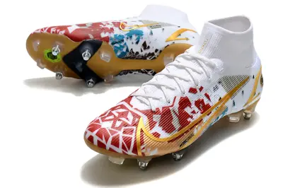 CR7 x Nike Mercurial Superfly 8 Elite SG - White/Fiery Red/Golden Yellow