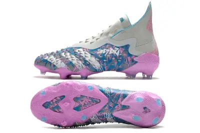 Adidas Predator Freak+ Laceless FG - White/Soft Pink/Blue Oasis