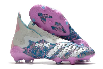 Adidas Predator Freak+ Laceless FG - White/Soft Pink/Blue Oasis