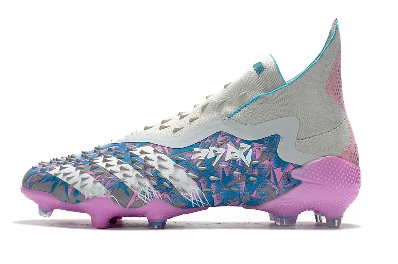 Adidas Predator Freak+ Laceless FG - White/Soft Pink/Blue Oasis