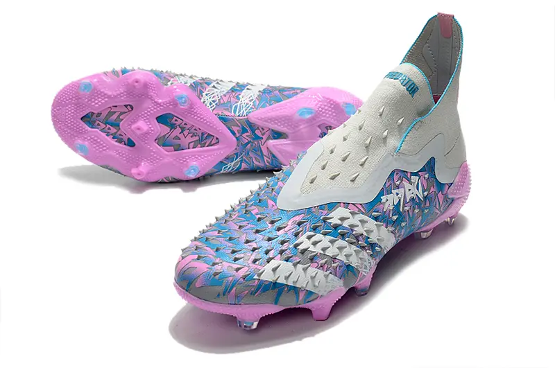 Adidas Predator Freak+ Laceless FG - White/Soft Pink/Blue Oasis