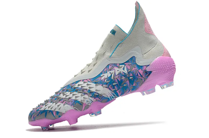 Adidas Predator Freak+ Laceless FG - White/Soft Pink/Blue Oasis
