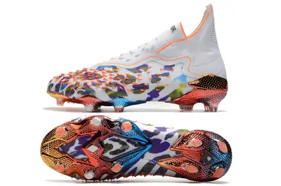 Adidas Predator Freak+ Laceless FG - White/Electric Orange/Camouflage Pattern