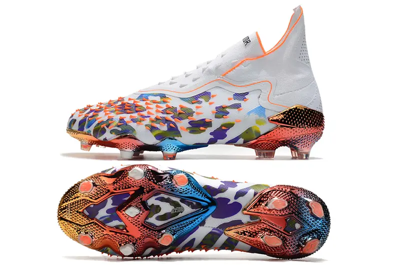 Adidas Predator Freak+ Laceless FG - White/Electric Orange/Camouflage Pattern