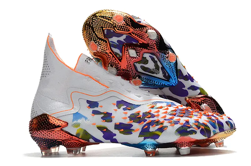 Adidas Predator Freak+ Laceless FG - White/Electric Orange/Camouflage Pattern