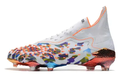 Adidas Predator Freak+ Laceless FG - White/Electric Orange/Camouflage Pattern