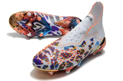Adidas Predator Freak+ Laceless FG - White/Electric Orange/Camouflage Pattern