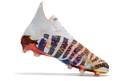 Adidas Predator Freak+ Laceless FG - White/Electric Orange/Camouflage Pattern
