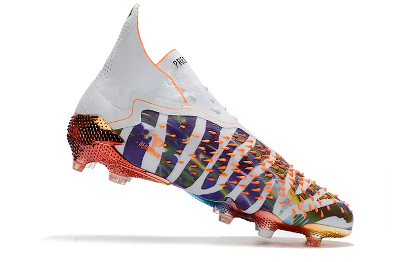 Adidas Predator Freak+ Laceless FG - White/Electric Orange/Camouflage Pattern