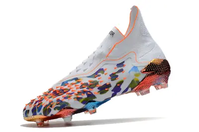 Adidas Predator Freak+ Laceless FG - White/Electric Orange/Camouflage Pattern