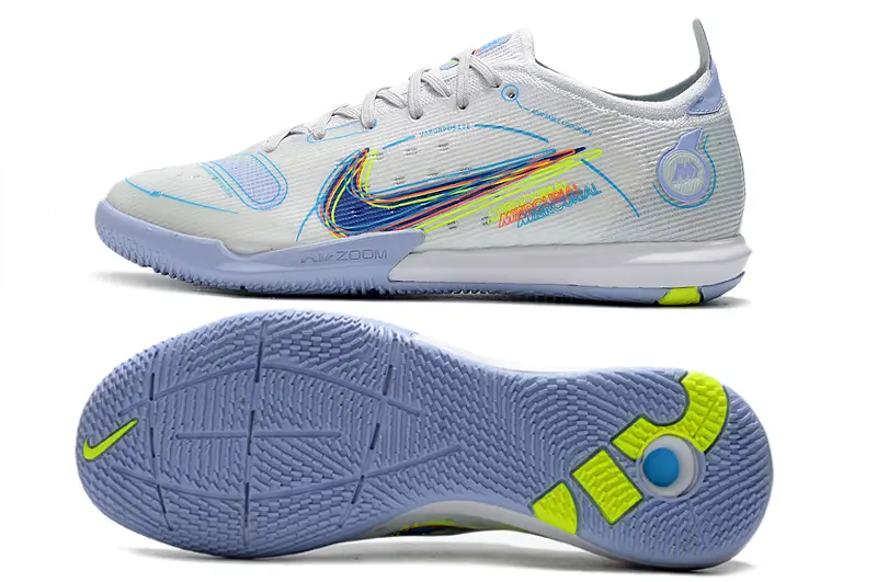 Nike Mercurial Vapor 14 Elite IC - White/Electric Blue/Neon Yellow