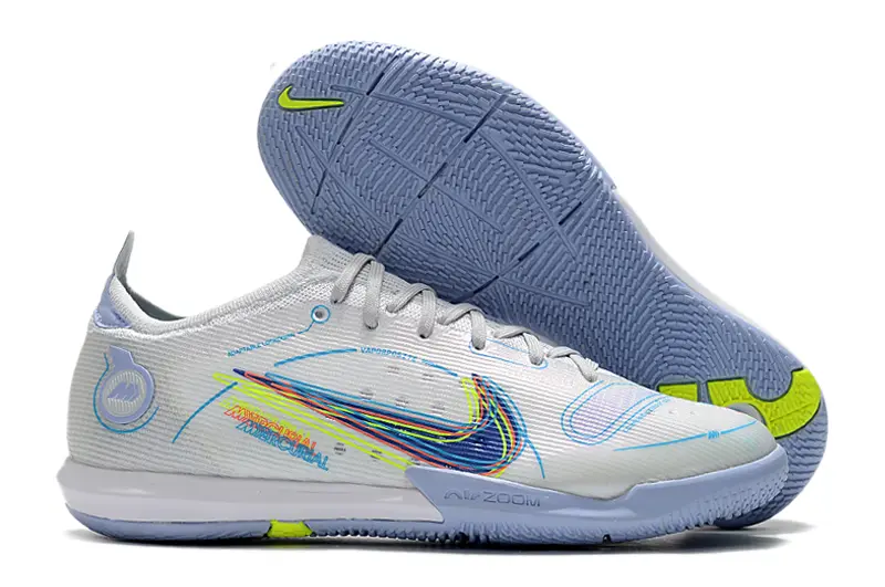 Nike Mercurial Vapor 14 Elite IC - White/Electric Blue/Neon Yellow