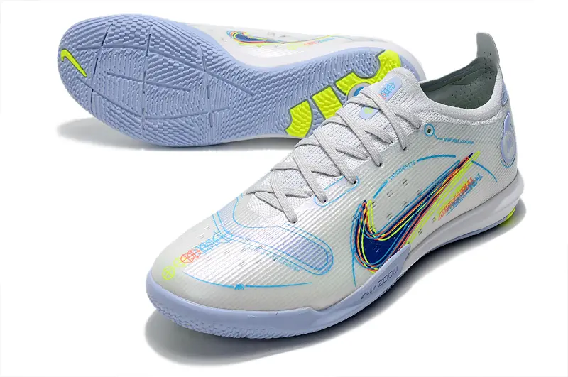Nike Mercurial Vapor 14 Elite IC - White/Electric Blue/Neon Yellow