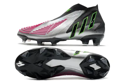 Adidas Predator Edge+ Laceless FG - Silver/Neon Green/Fuchsia Pink