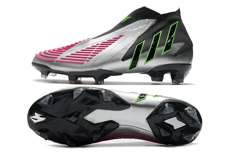 Adidas Predator Edge+ Laceless FG - Silver/Neon Green/Fuchsia Pink