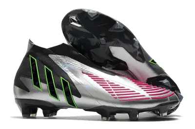 Adidas Predator Edge+ Laceless FG - Silver/Neon Green/Fuchsia Pink