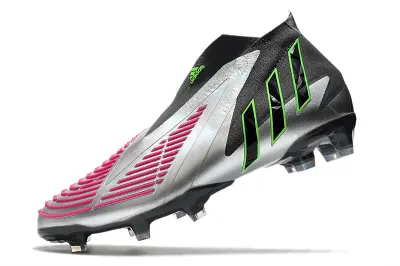 Adidas Predator Edge+ Laceless FG - Silver/Neon Green/Fuchsia Pink