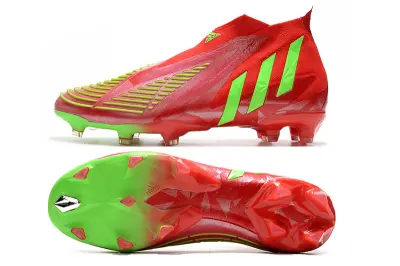 Adidas Predator Edge+ Laceless FG - Red/Vibrant Green/Fluorescent Red