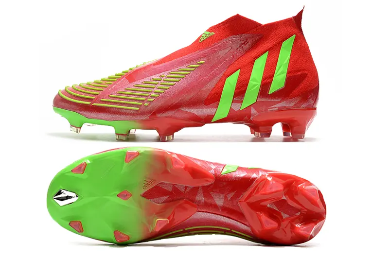 Adidas Predator Edge+ Laceless FG - Red/Vibrant Green/Fluorescent Red