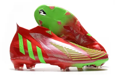 Adidas Predator Edge+ Laceless FG - Red/Vibrant Green/Fluorescent Red