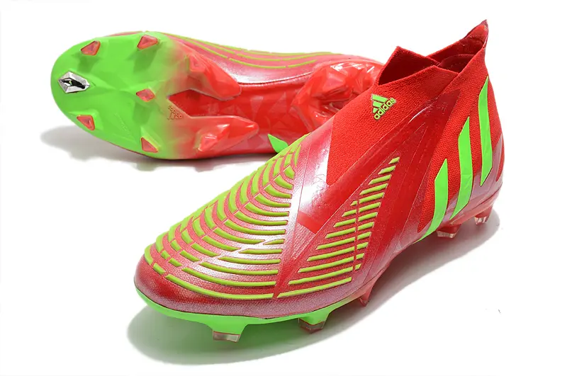 Adidas Predator Edge+ Laceless FG - Red/Vibrant Green/Fluorescent Red