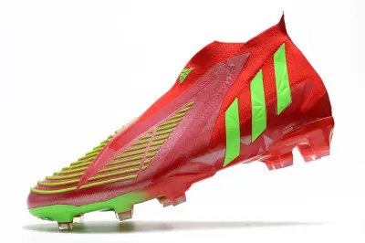 Adidas Predator Edge+ Laceless FG - Red/Vibrant Green/Fluorescent Red