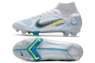 Nike Mercurial Superfly 8 Elite FG - White/Electric Blue/Neon Yellow