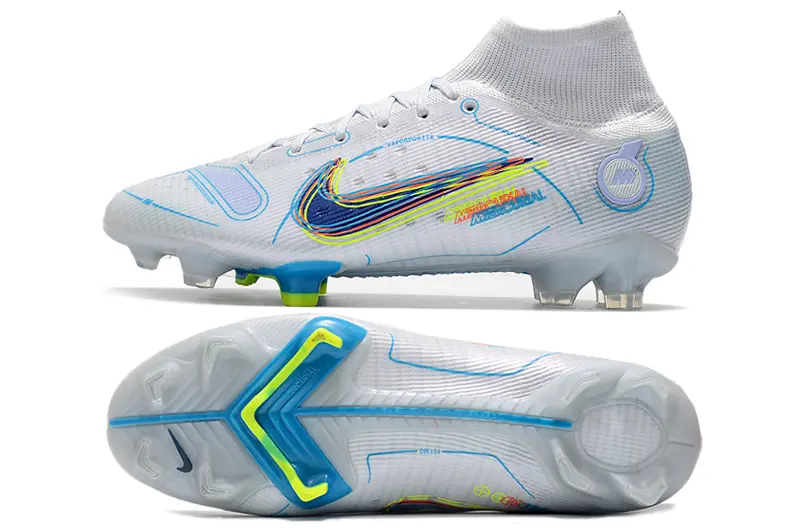 Nike Mercurial Superfly 8 Elite FG - White/Electric Blue/Neon Yellow