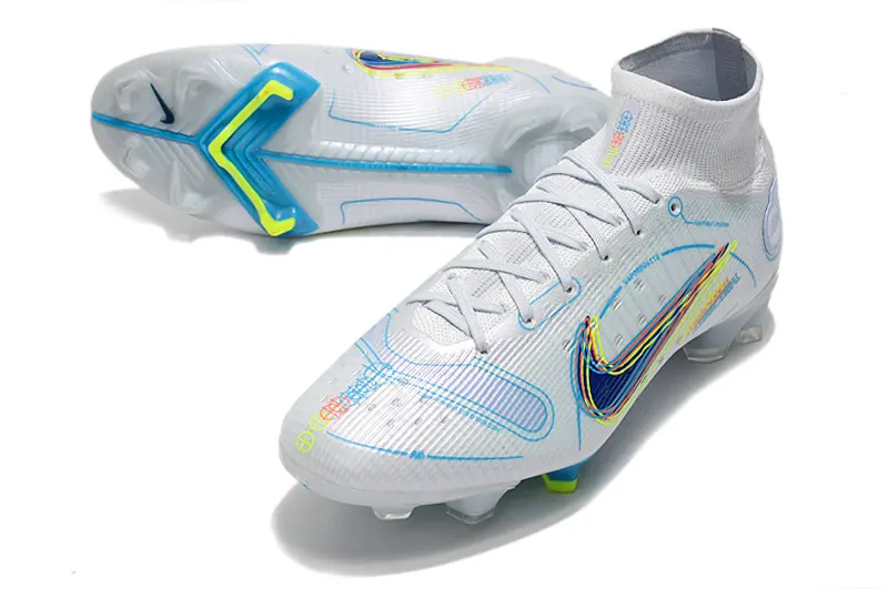 Nike Mercurial Superfly 8 Elite FG - White/Electric Blue/Neon Yellow