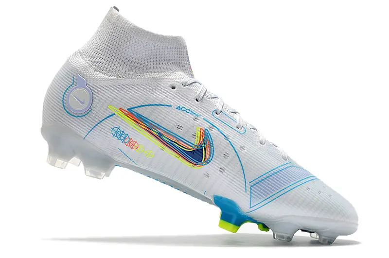 Nike Mercurial Superfly 8 Elite FG - White/Electric Blue/Neon Yellow