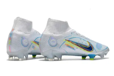 Nike Mercurial Superfly 8 Elite FG - White/Electric Blue/Neon Yellow