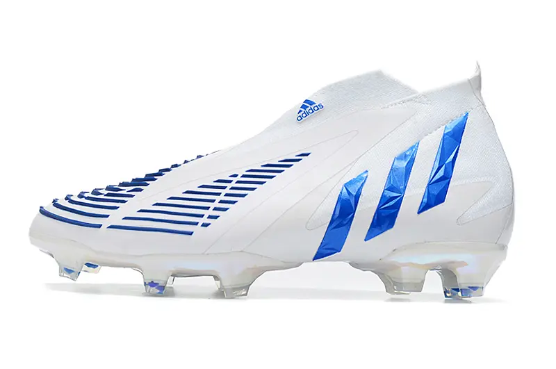 Adidas Predator Edge+ Laceless FG - White/Electric Blue/Crystal Clear