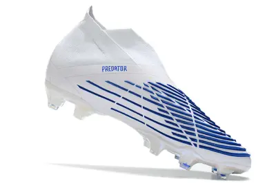 Adidas Predator Edge+ Laceless FG - White/Electric Blue/Crystal Clear