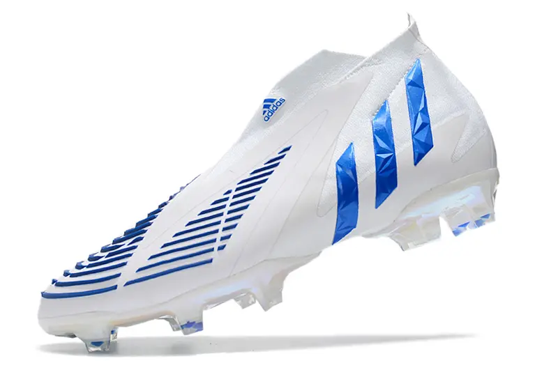 Adidas Predator Edge+ Laceless FG - White/Electric Blue/Crystal Clear