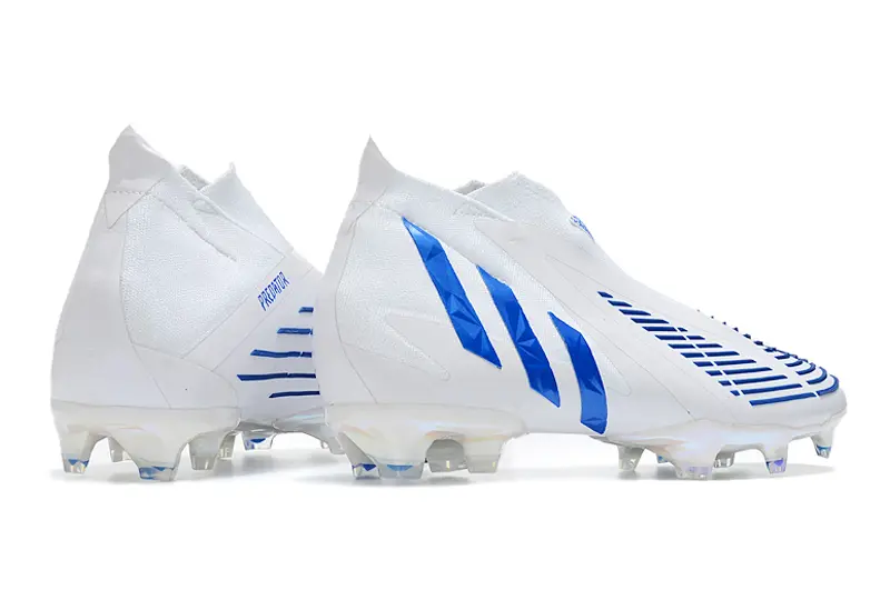 Adidas Predator Edge+ Laceless FG - White/Electric Blue/Crystal Clear
