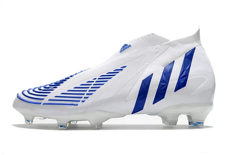 Adidas Predator Edge+ Laceless FG - White/Electric Blue/Crisp Blue