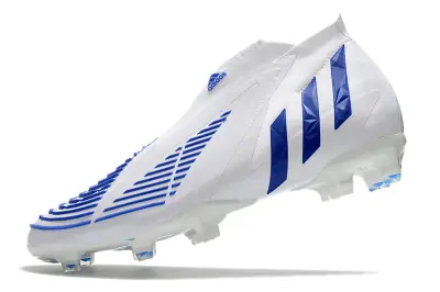 Adidas Predator Edge+ Laceless FG - White/Electric Blue/Crisp Blue