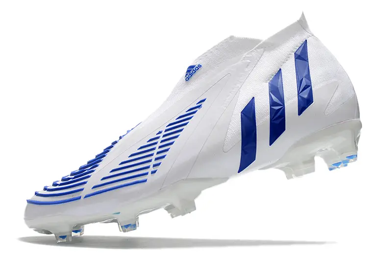 Adidas Predator Edge+ Laceless FG - White/Electric Blue/Crisp Blue