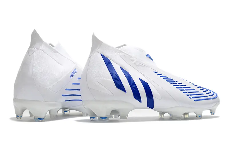 Adidas Predator Edge+ Laceless FG - White/Electric Blue/Crisp Blue