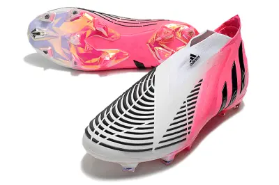 Adidas Predator Edge+ Laceless FG - White/Neon Pink/Black