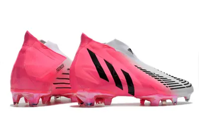 Adidas Predator Edge+ Laceless FG - White/Neon Pink/Black