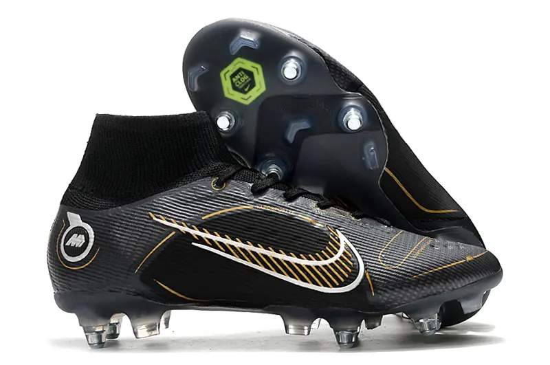 Nike Mercurial Superfly 8 Elite SG - Black/Golden Stripes/Shadow Black