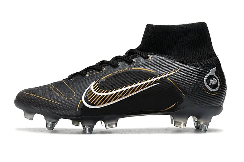 Nike Mercurial Superfly 8 Elite SG - Black/Golden Stripes/Shadow Black