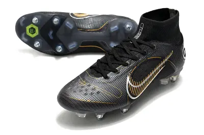 Nike Mercurial Superfly 8 Elite SG - Black/Golden Stripes/Shadow Black
