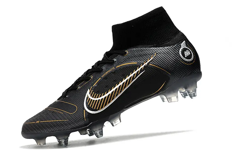 Nike Mercurial Superfly 8 Elite SG - Black/Golden Stripes/Shadow Black