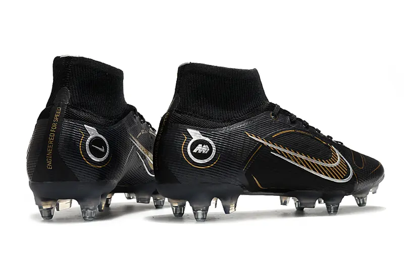 Nike Mercurial Superfly 8 Elite SG - Black/Golden Stripes/Shadow Black