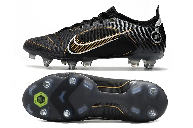 Nike Mercurial Vapor 14 Elite SG - Black/Metallic Gold/Glossy Silver