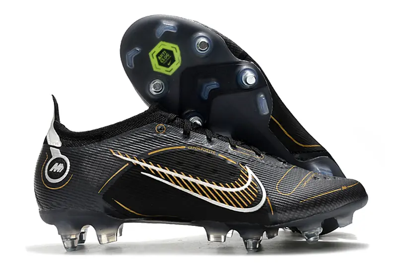 Nike Mercurial Vapor 14 Elite SG - Black/Metallic Gold/Glossy Silver