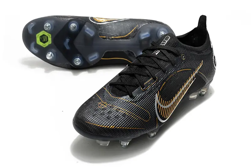 Nike Mercurial Vapor 14 Elite SG - Black/Metallic Gold/Glossy Silver